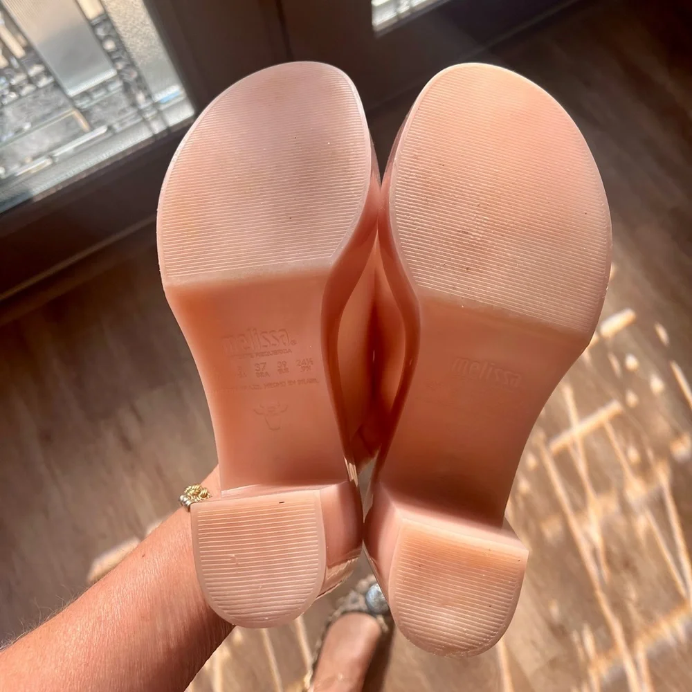 LIKE NEW‼️Melissa Jelly Platform Mule Beige/Nude -Size 8 - Picture 10 of 12